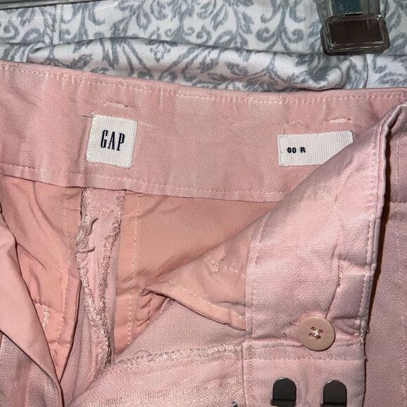 GAP Satin Drapey Trouser Pants Evening Sand pink Size 00 - Picture 4 of 4